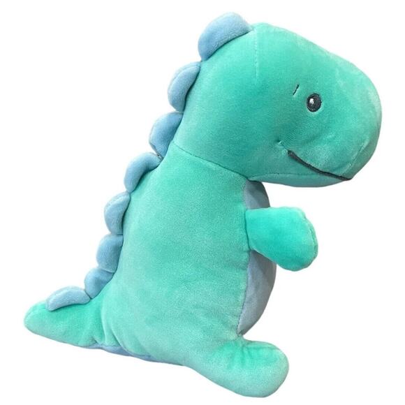Baby Ganz Cuddle-Me Turquoise Dino T-Rex Plush w/Rattle Lovey Toy 9" EUC - Picture 3 of 10